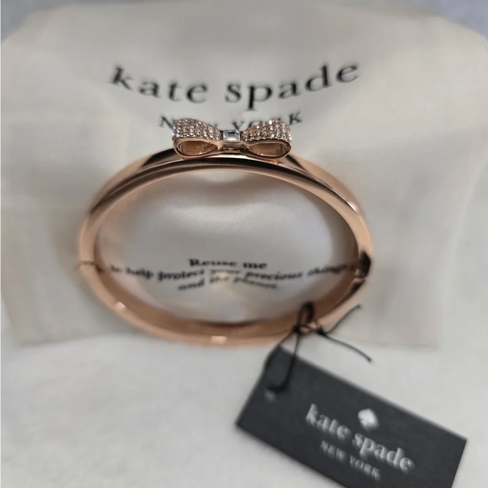 Kate Spade Rose Gold Bow Bracelet NWT - Picture 1 of 7